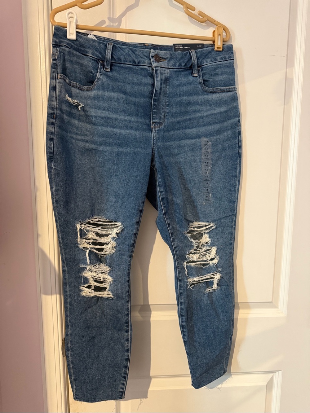 American Eagle Outfitters Women's Ripped Skinny Jeans - Blue